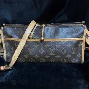 Authentic Louis Vuitton Brown and Tan Monogram  Popincourt Crossbody